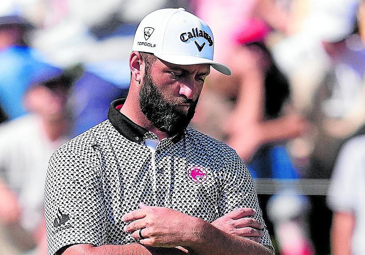 Jon Rahm, ayer con gesto muy serio en la tercera jornada del Open de España