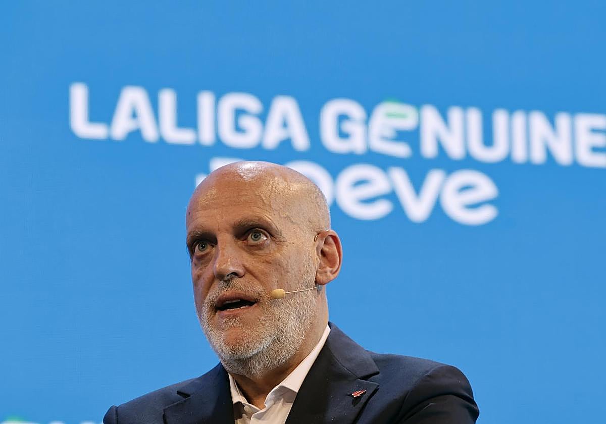 Javier Tebas, president of LaLiga, during the presentation of the documentary 'El Sentido', about LaLiga Genuine Moeve