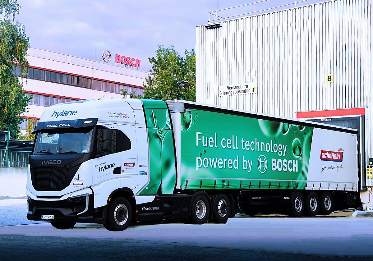 The Iveco fuel cell truck at the Nuremberg plant