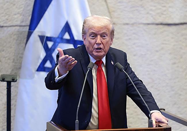 Trump se dirige al parlamento israelí.