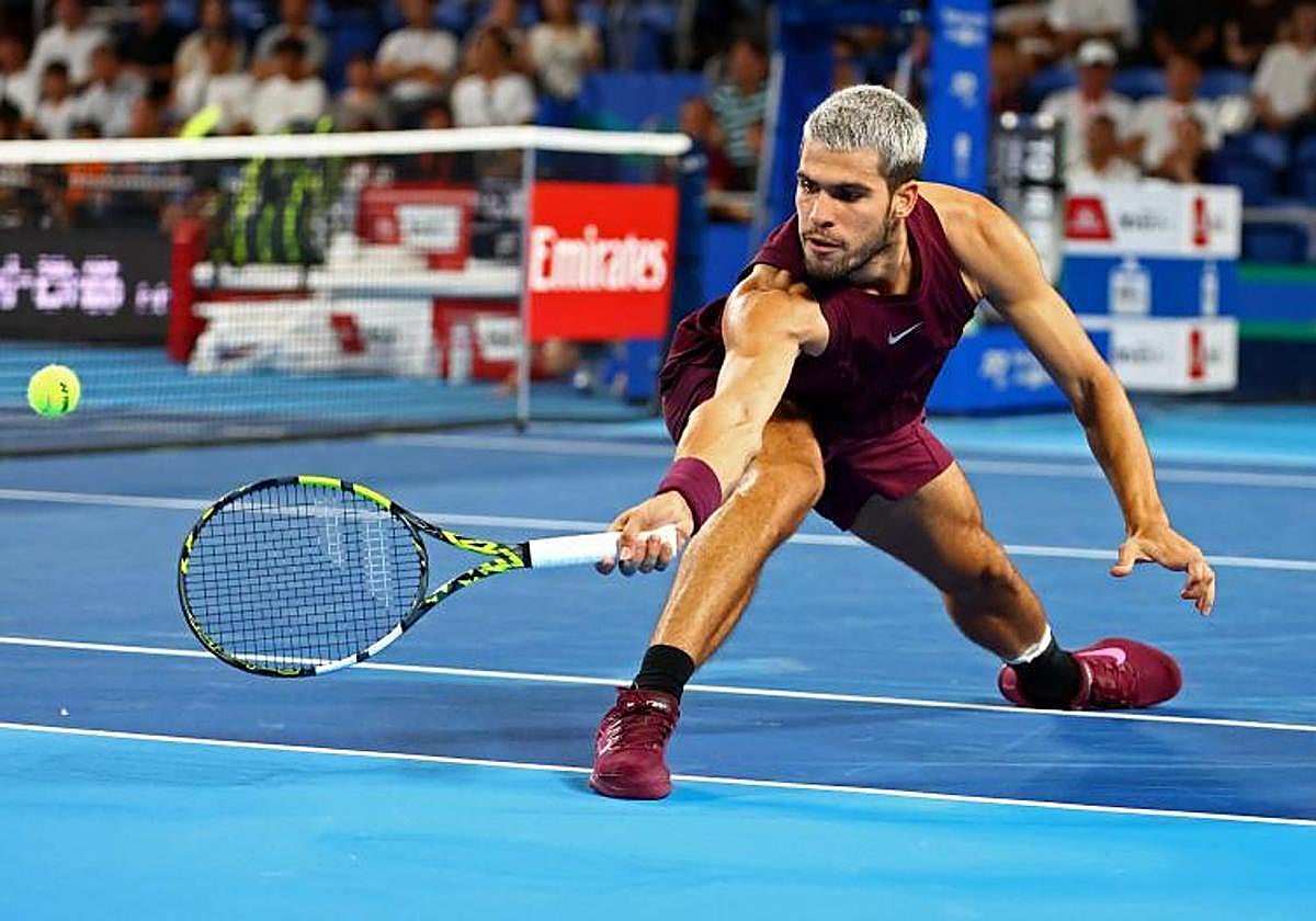 Carlols Alcaraz, en un partido.