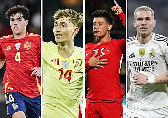 Pau Cubarsí, Dean Huijsen, Arda Güler y Franco Mastantuono.