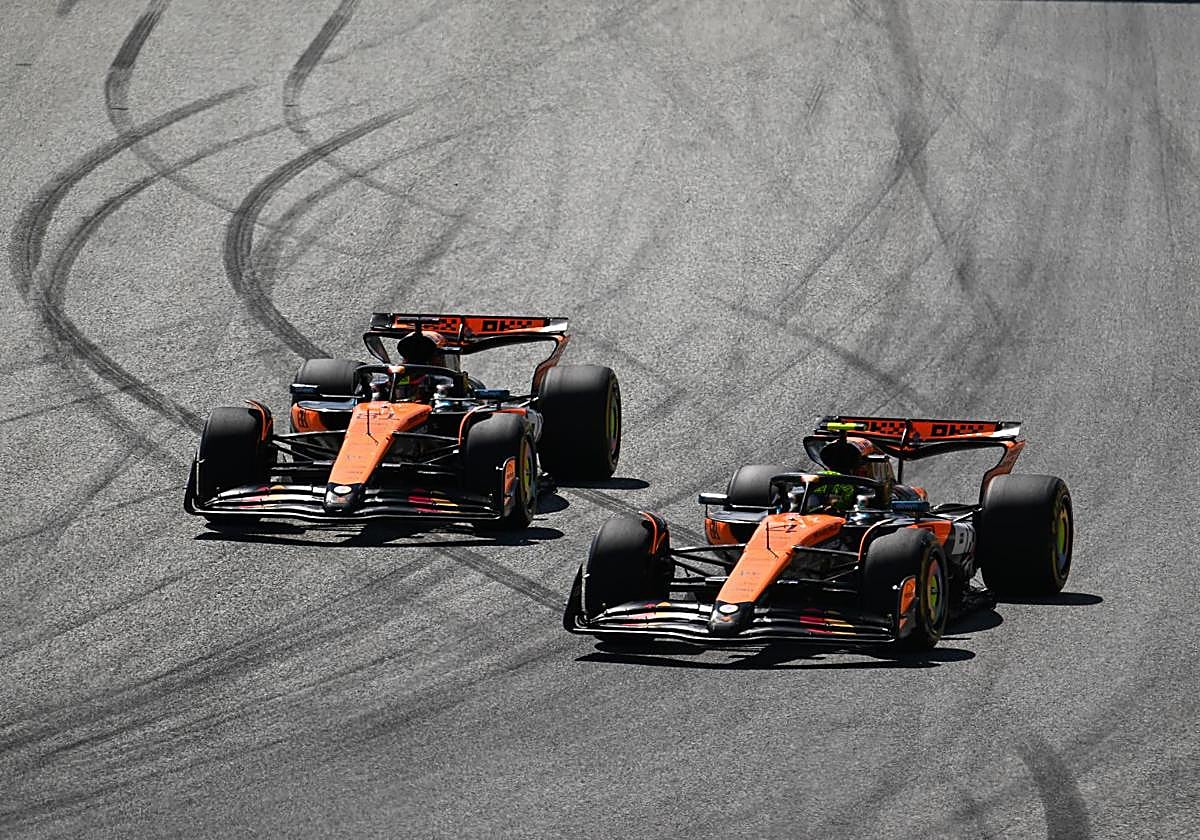 Lando Norris and Oscar Piastri, head to head during the Austrian Grand Prix.