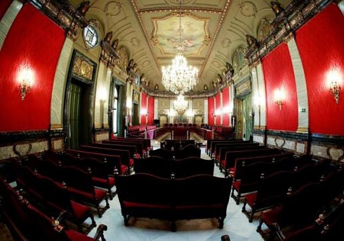 La sala de vistas del Tribunal Supremo vacía