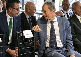 El presidente de Hispasat, Pedro Duque, en el evento de defensa en Madrid.