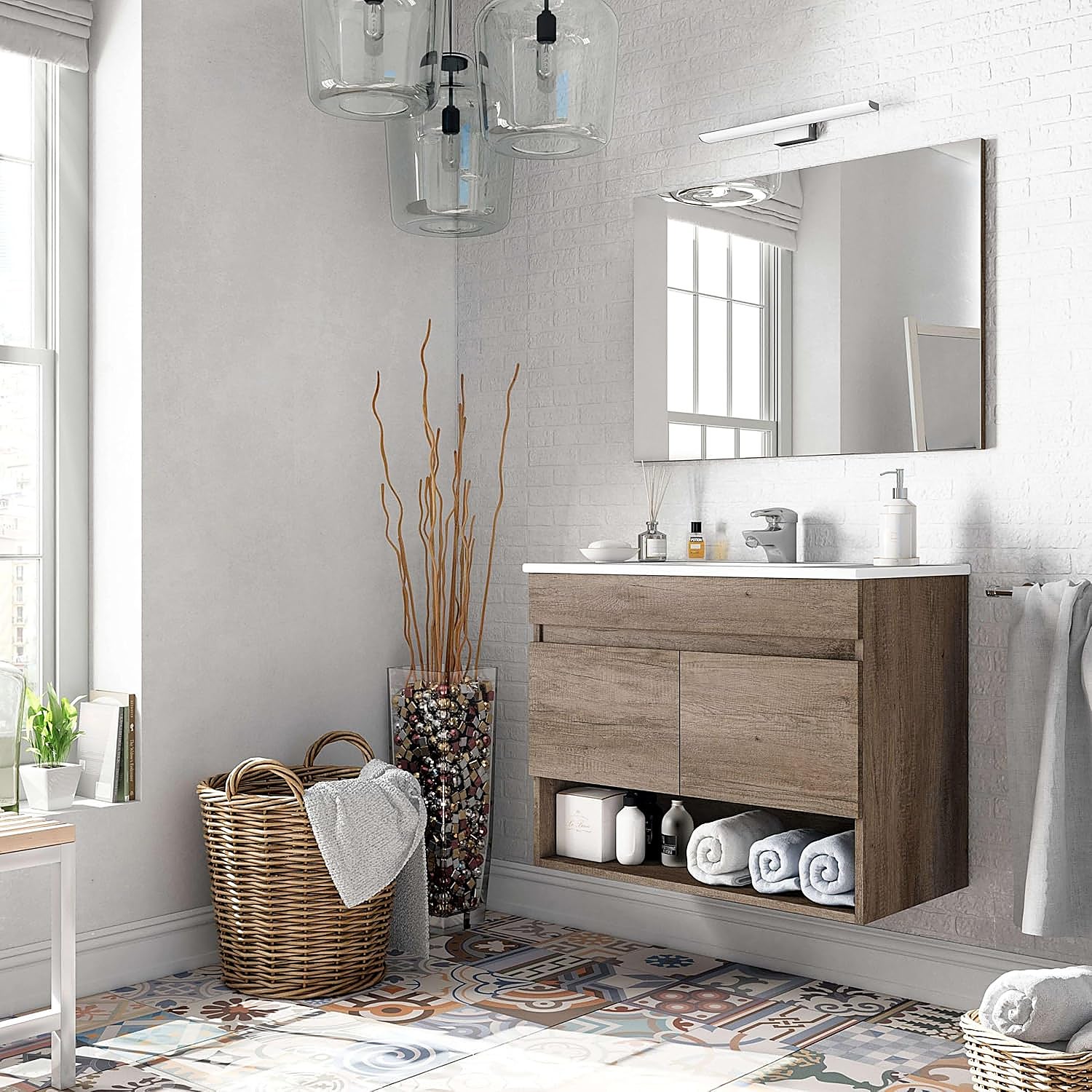 Renueva tu baño por poco dinero con estos muebles modernos y funcionales