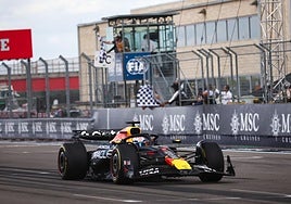 Max Verstappen, piloto de Red Bull, durante la última clasificación del Gran Premio de EE UU, este sábado.
