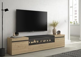 Este mueble de TV con chimenea eléctrica es un sueño hecho realidad
