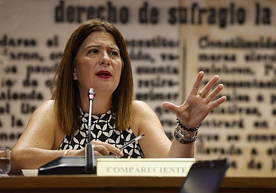 Leire Díez, la 'fontanera' del PSOE, en la comisión de investigación del caso Koldo, en el Senado
