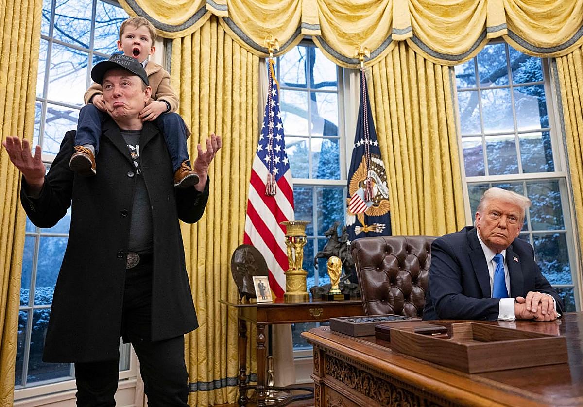 Elon Musk y Donald Trump, en el Despacho Oval antes de romper su colaboración.