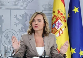 La portavoz del Gobierno, Pilar Alegría, este martes en la Moncloa.