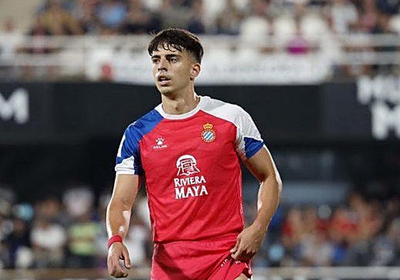 Álvaro Aguado, en un partido con el Espanyol.