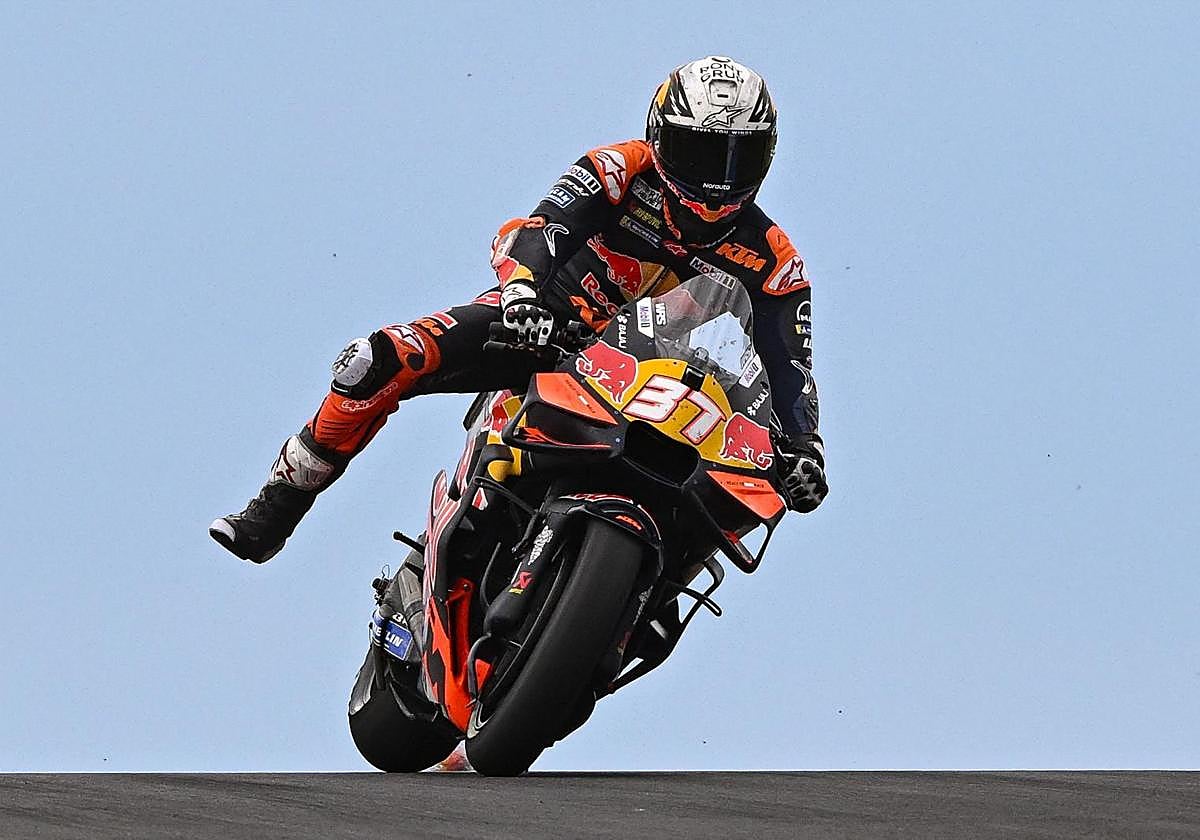 Pedro Acosta, durante los entrenamientos de hoy