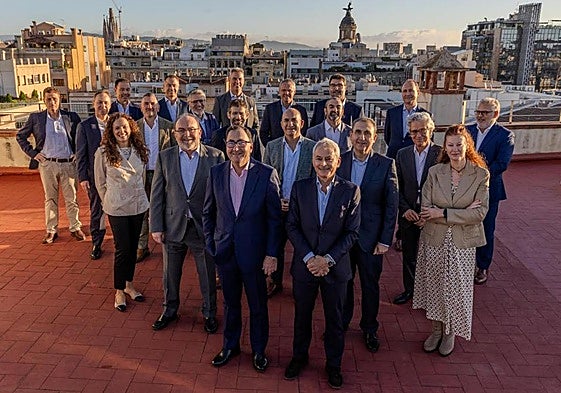 El comité de dirección de Aqualia, reunido este viernes en Barcelona.