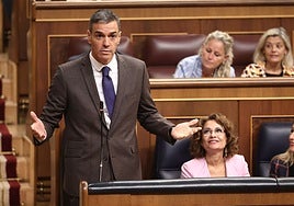 El presidente del Gobierno, Pedro Sánchez, en el Congreso de los Diputados.