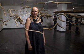 Patricia Belli, en una de sus instalaciones.