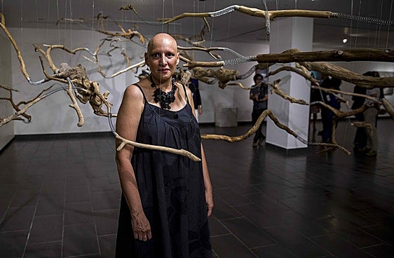 Patricia Belli, en una de sus instalaciones.