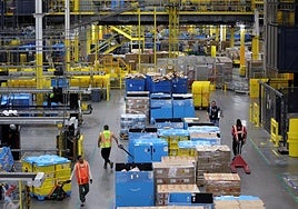 Un almacén de Amazon en la localidad estadounidense de Robbinsville (New Jersey).