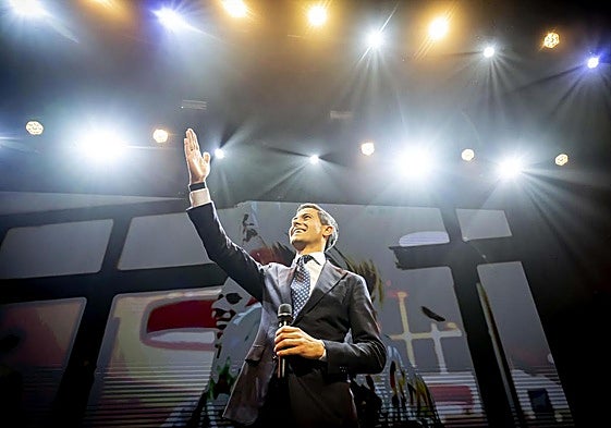 El líder de D66, Rob Jetten, tras conocerse los primeros resultados, que dan 26 escaños a su partido.