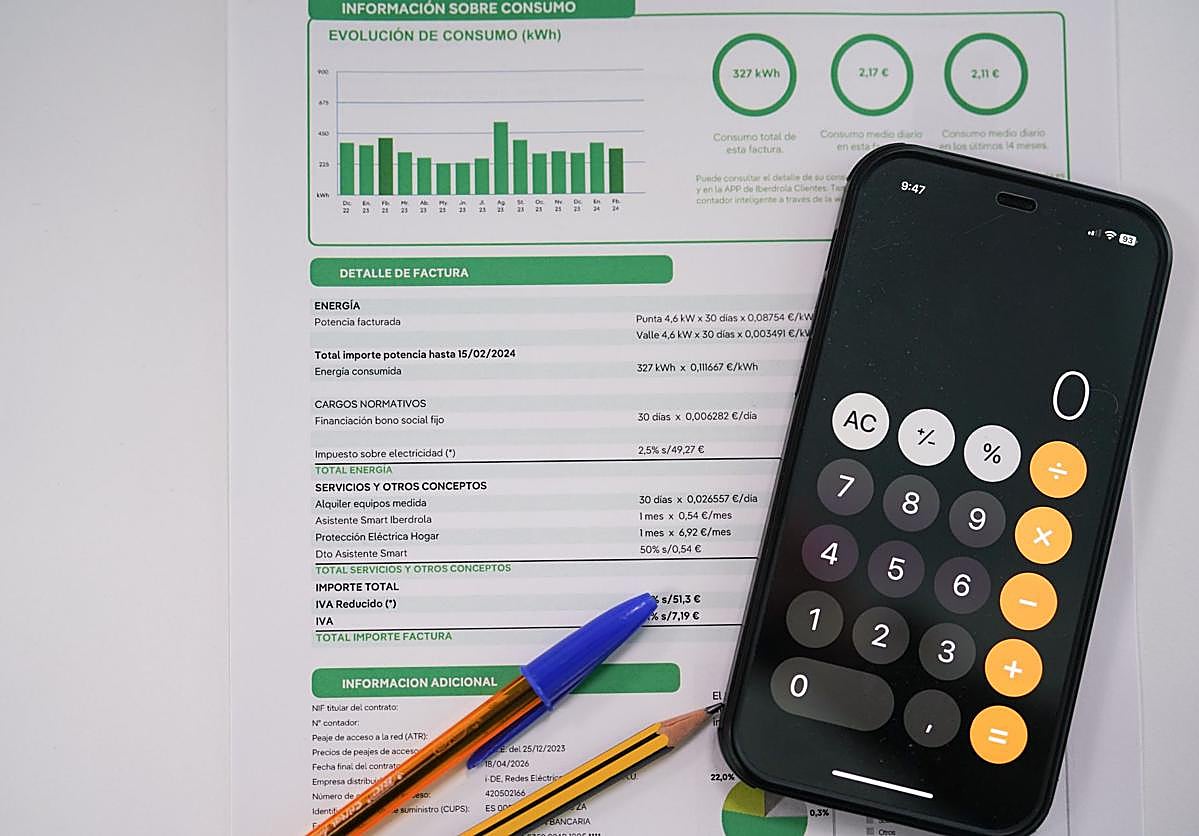 La factura de la luz de un consumidor.