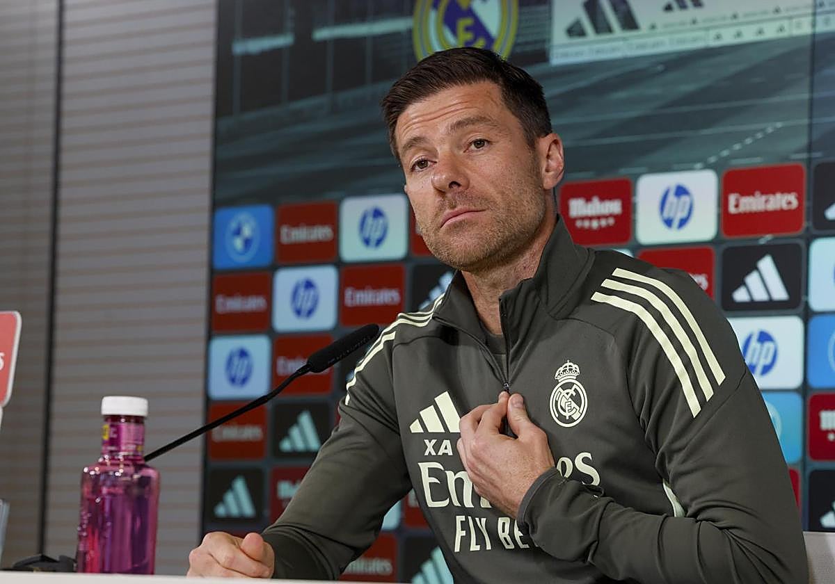 Xabi Alonso, durante la rueda de prensa.