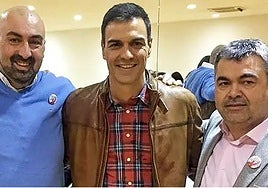 Pedro Sánchez, Koldo García y Santos Cerdán