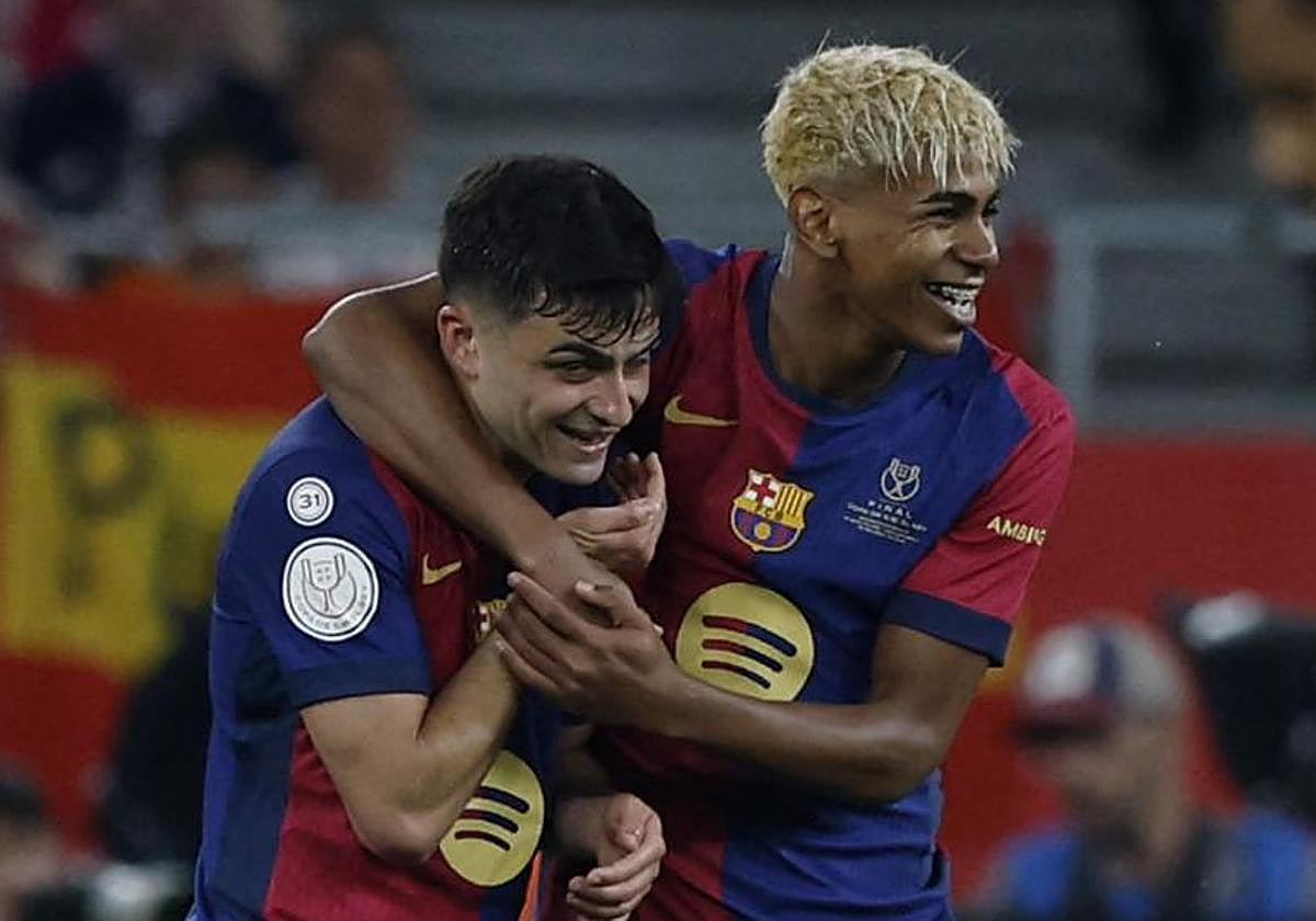 Pedri y Lamine Yamal, en la última final de la Copa del Rey.