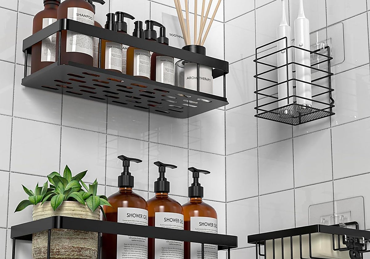 Despídete del desorden en la ducha con la estantería baño UUlioyer: resistente, práctica y sin taladro