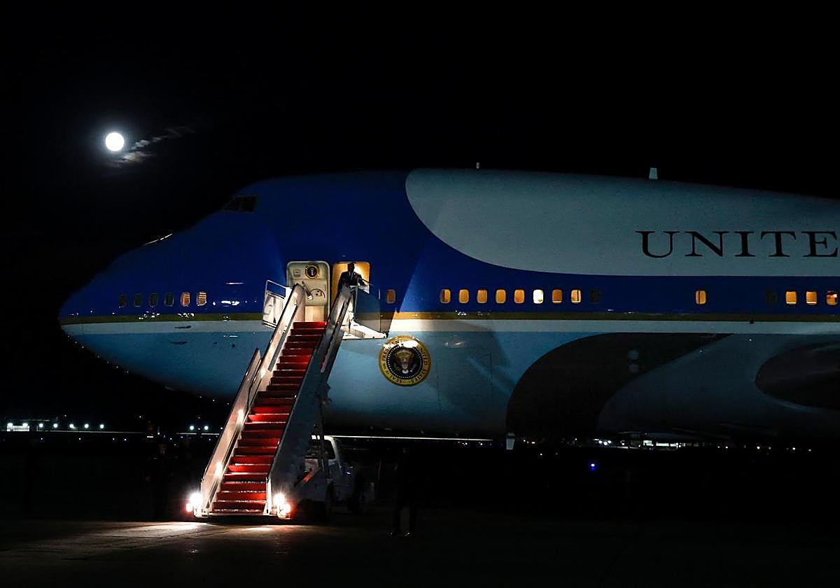 El Air Force One, en la base militar estadounidense de Andrews.
