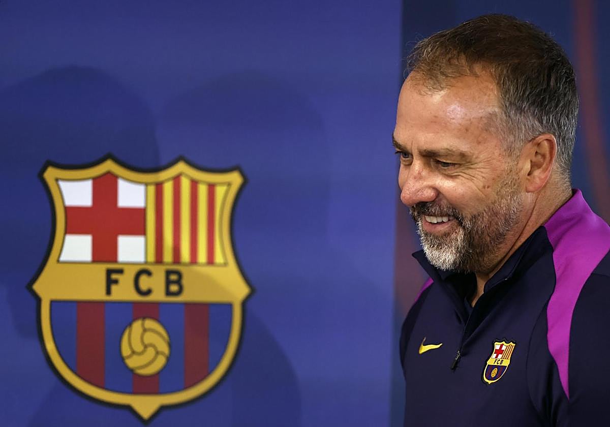 Hansi Flick, before the press conference ahead of the match against Celta.