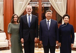 Los Reyes Felipe VI y Letizia asisten a una cena con el presidente Xi Jinping durante su visita a la República Popular de China.