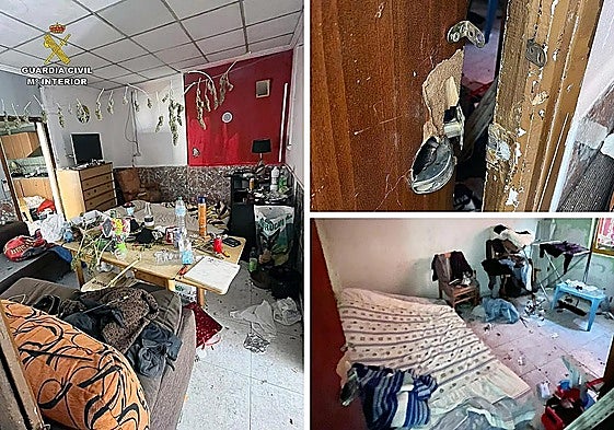 Vivienda donde permanecía retenida la mujer retenida ilegalmente.