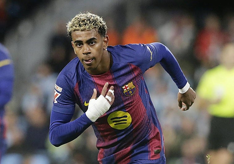 Lamine Yamal, durante el Celta-Barça.