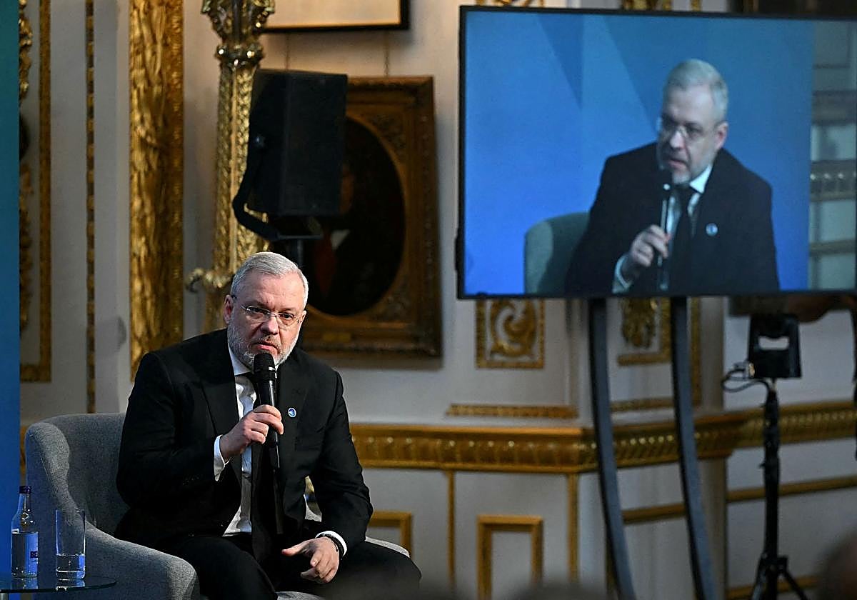 German Galushchenko en un foro en abril en Londres.