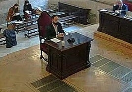 Mariano Moreno en un momento de la grabación de su interrogatorio en el Supremo