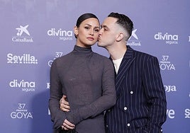 C.Tangana con su pareja, Rocío Aguirre en los Premios Goya 2023.