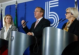 El ministro alemán de Defensa, Boris Pistorius, este viernes en Berlín.