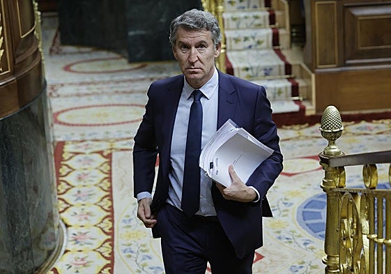 Feijóo, el pasado miércoles en el Congreso.