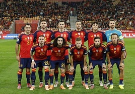 El once con el que España se midió a Turquía en el Estadio de La Cartuja.