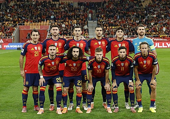 El once con el que España se midió a Turquía en el Estadio de La Cartuja.