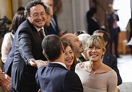 El presidente del gobierno, Pedro Sánchez, su esposa, Begoña Gómez, el fiscal general del Estado, Álvaro García Ortiz, y la presidenta del Congreso, Francina Armengol.