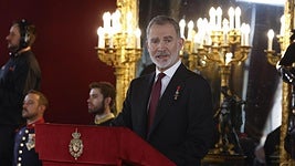 Felipe VI este viernes durante su discurso en el Palacio Real.