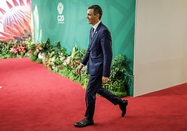 Pedro Sánchez a su llegada este domingo a la cumbre del G-20.