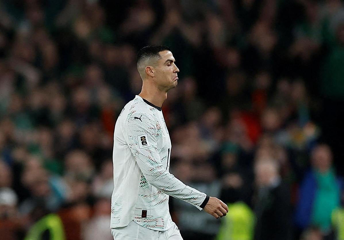 Cristiano Ronaldo, tras su expulsión ante Irlanda.