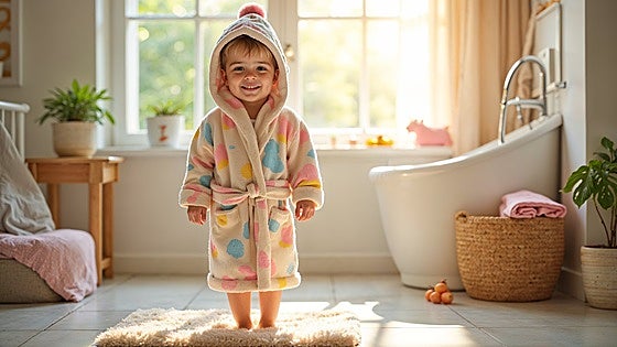 Los mejores albornoces para niños para estar cómodos y divertirse en casa