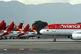 Aviones Airbus de la aerolínea de Avianca.