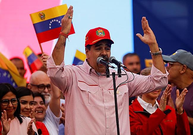 Nicolás Maduro, el lunes, en su último acto público.