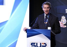 Feijóo interviene en el el congreso de la SUP.