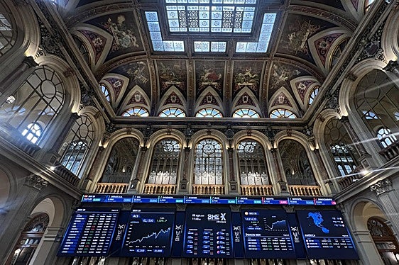 Interior de la Bolsa de Madrid.