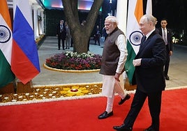 Modi y Putin, en Nueva Delhi.